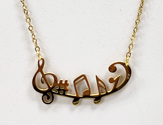 Music Notes Gold Necklace