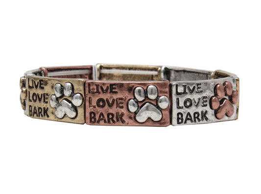 Live, Laugh, Bark Stretch Bracelet - Multicolor