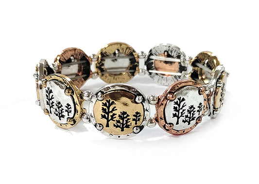 Trees On Circles Stretch Bracelet