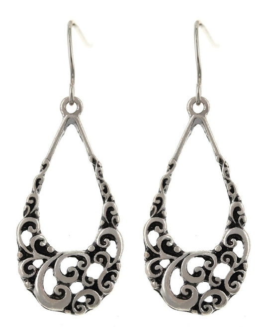 Ornate Open Teardrop Earrings