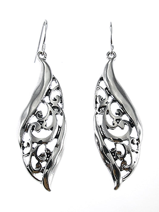 Ornate Pointed Cutout Drop Earrings