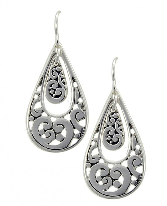 Ornate Double Teardrop Earrings