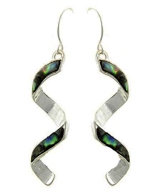 Vertical Ribbon w/ Abalone Earring