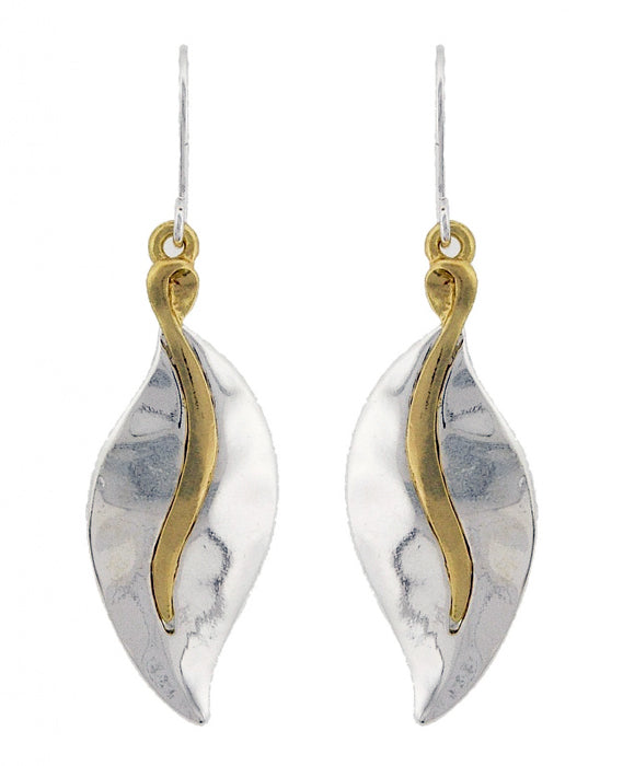 Silver w/ Gold Leaf Earring