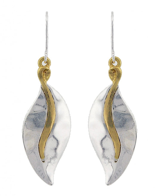 Silver w/ Gold Leaf Earring