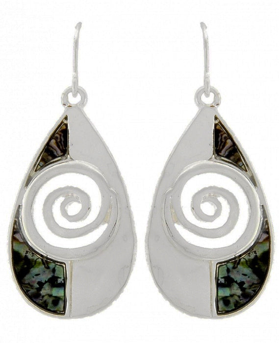 Tear Drop w/ Swirl Insert & Abalone Earring