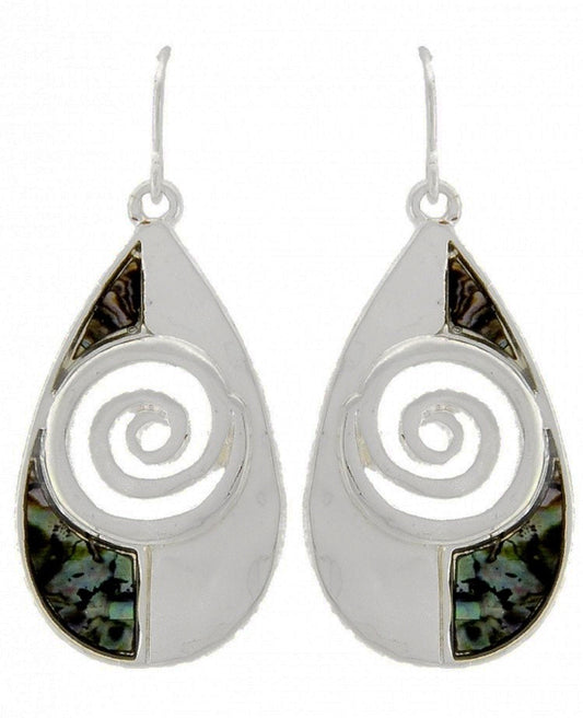 Tear Drop w/ Swirl Insert & Abalone Earring