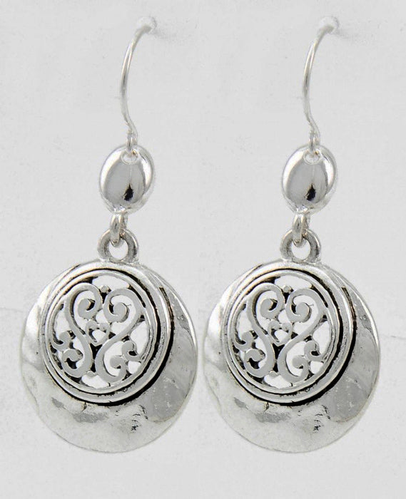 Circle w/ Heart Design Cutout Earrings