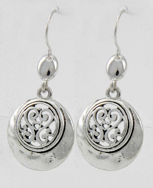 Circle w/ Heart Design Cutout Earrings