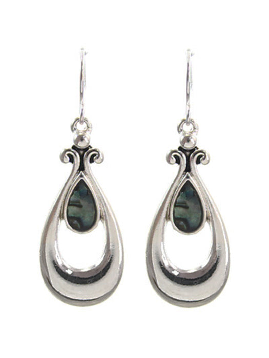 Double Teardrop w/ Abalone Earrings