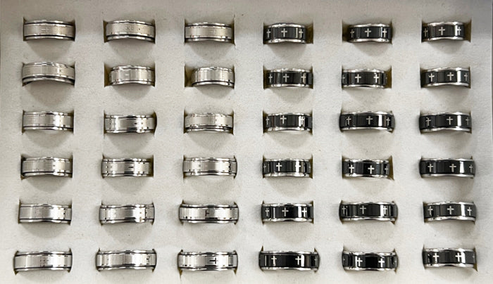 Cross Spinner Stainless Steel Rings