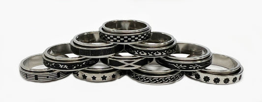 Mixed Designs Spinner Stainless Steel Rings