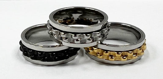 Double Gear Spinner Stainless Steel Rings