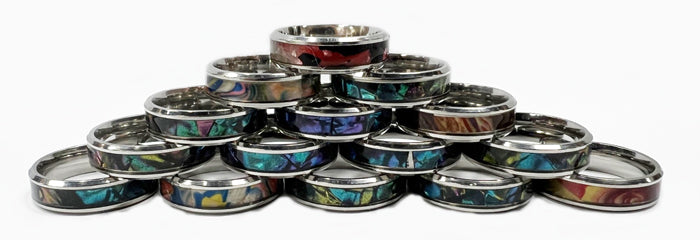 Assorted Shell Stainless Steel Rings