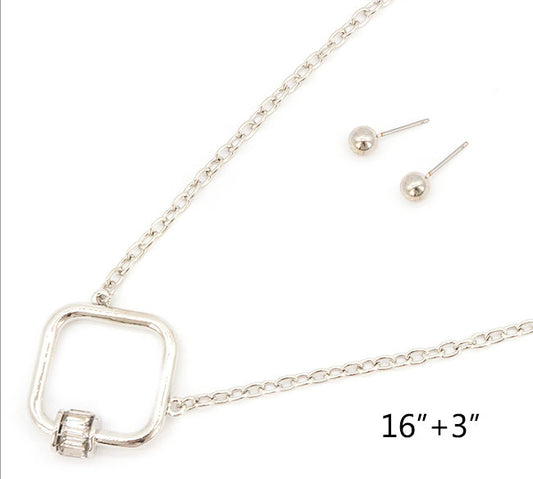 Short - Diamond Shape with Charm N/E Set