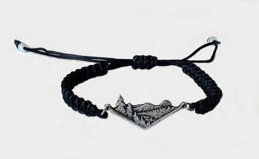 Woven Cord Nature Scene Triangle Bracelet