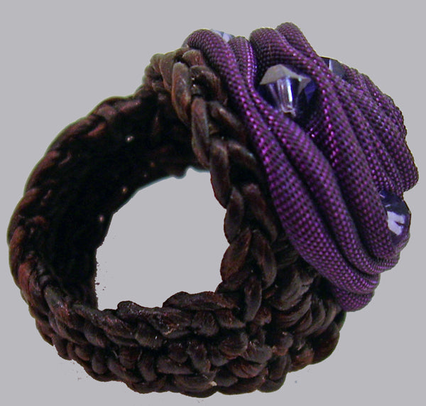 Woven Silk w/ Crystals Ring