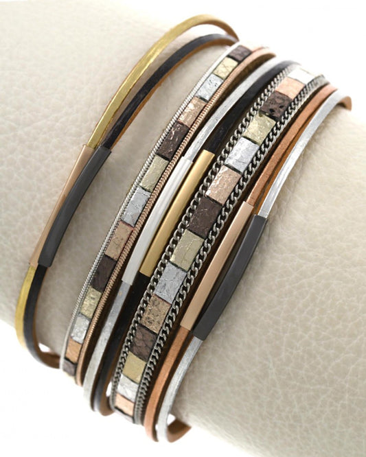 Five Strands w/ Metal Sliding Tubes Bracelet