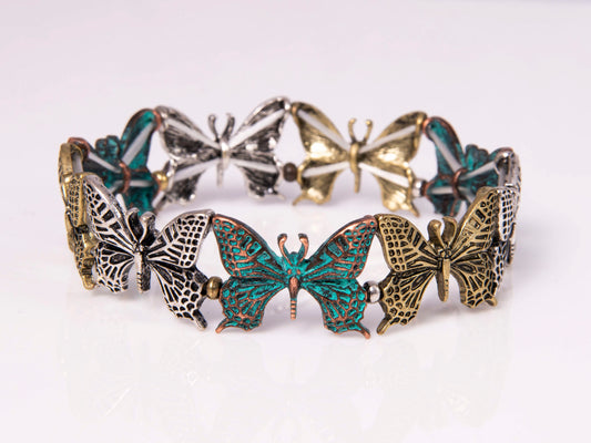 Multicolor Butterfly Stretch Bracelet