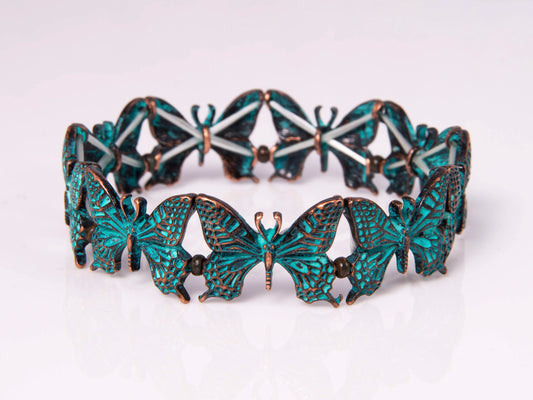 Patina Butterfly Stretch Bracelet