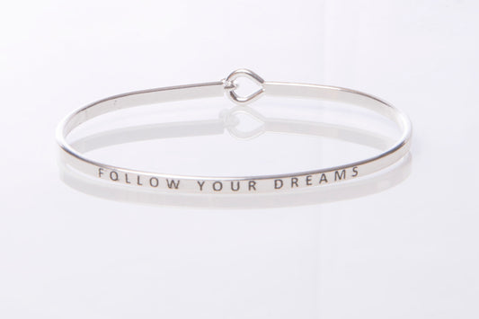 "Follow Your Dreams" Message Cuff Bracelet