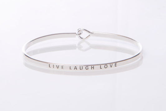 "Live, Laugh, Love" Message Cuff Bracelet