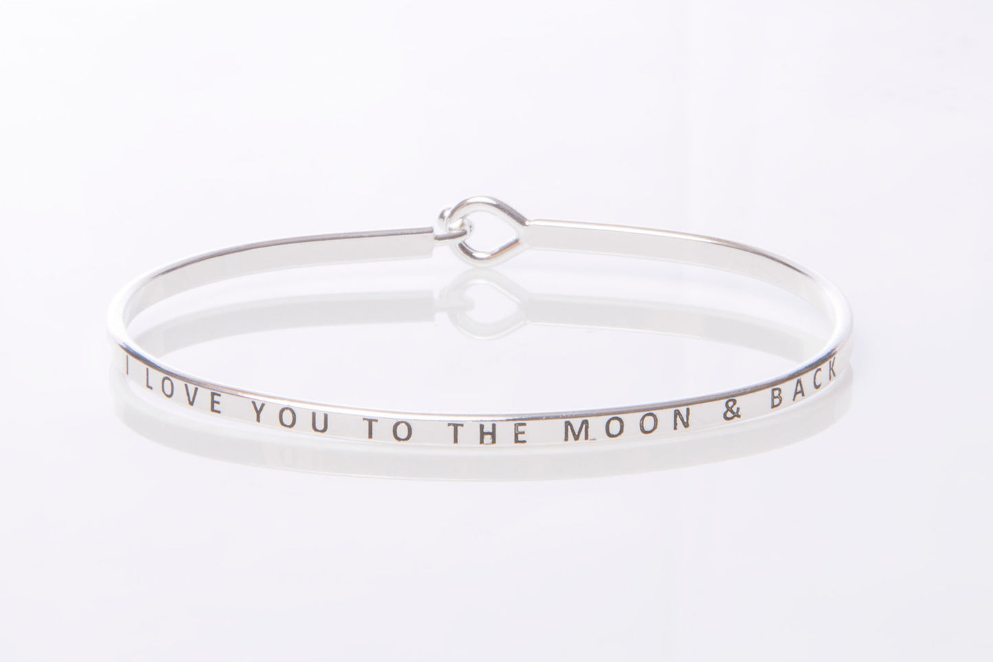 "I Love You To The Moon & Back" Message Cuff Bracelet