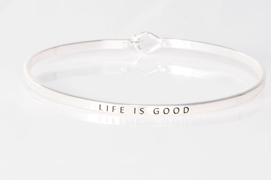 "Life Is Good" Message Cuff Bracelet