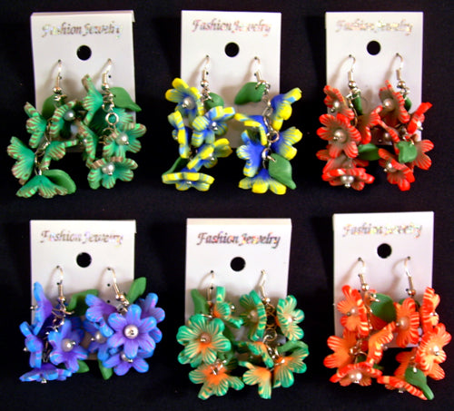 Flower Cluster Dangle Earrings