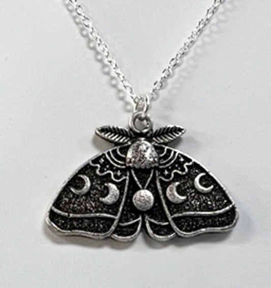 Moth w/ Moon Phases Necklaces