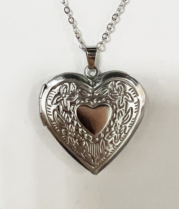 Large Heart Locket Necklace