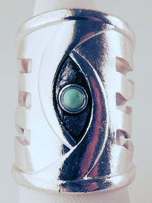 Silver Eye Adjustable Metal Ring