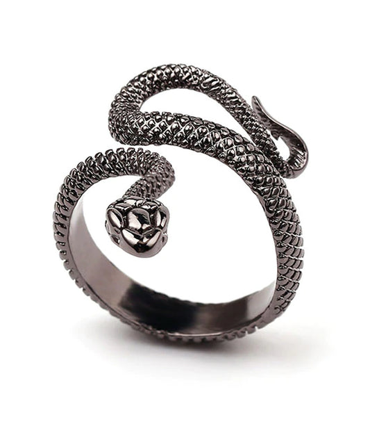 Black Snake - Short Tail Adjustable Metal Ring