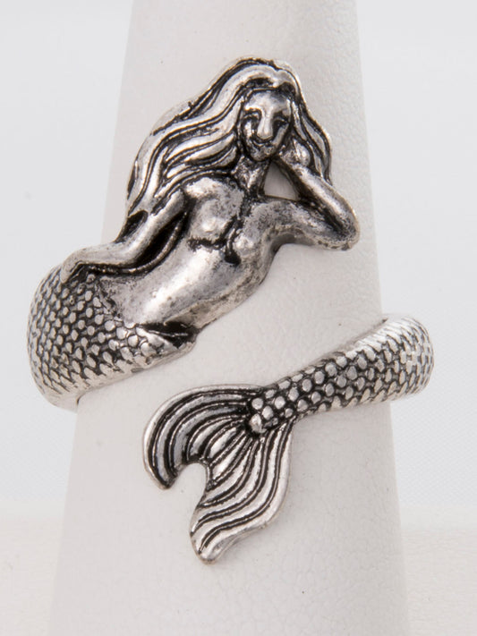 Silver Mermaid Adjustable Metal Ring