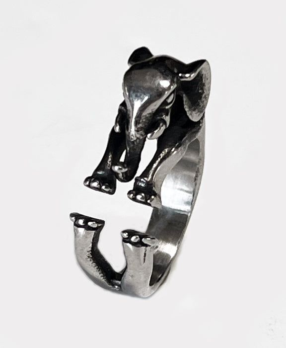 Silver Elephant Adjustable Metal Ring