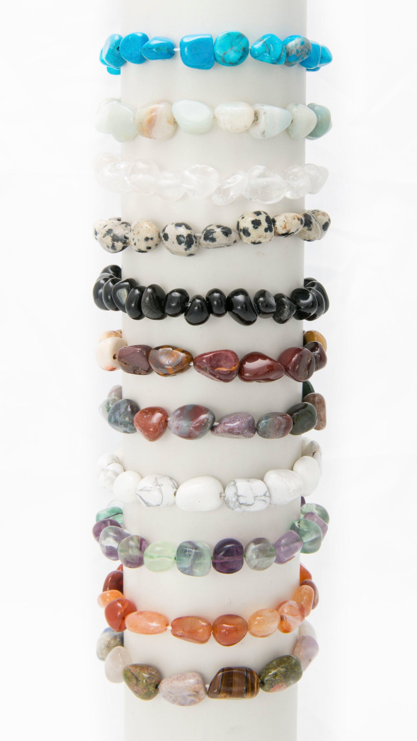 Semi Precious Tumble Stone Stretch Bracelet