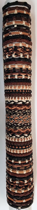 Woven Leather/Cord Natural Colors Adjustable Slider Bracelet