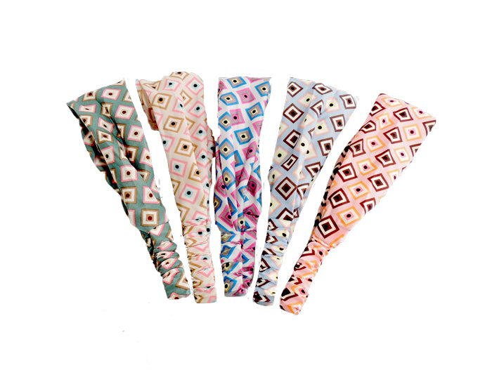 Square Print Stretch Head Band