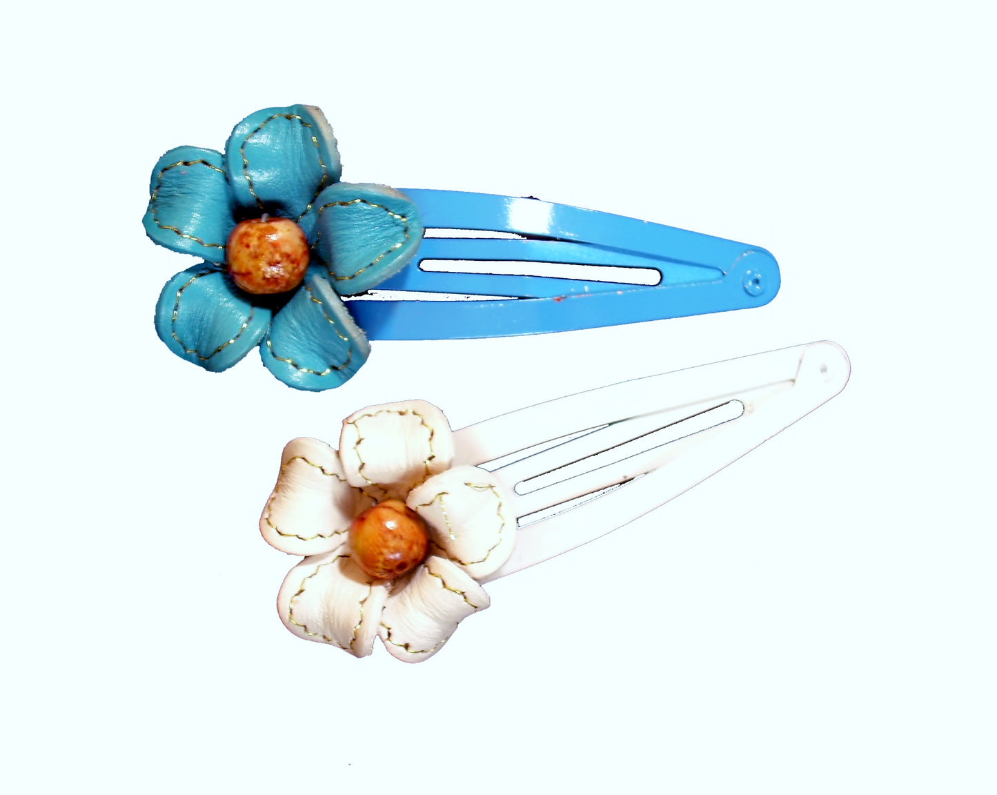 Leather Flower Hair Clip