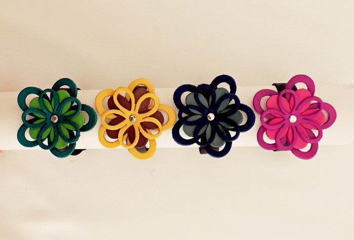 Cutout Flower Leather Bracelet
