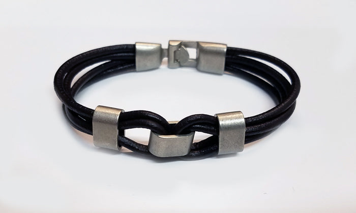 Two Loops Leather Bracelet