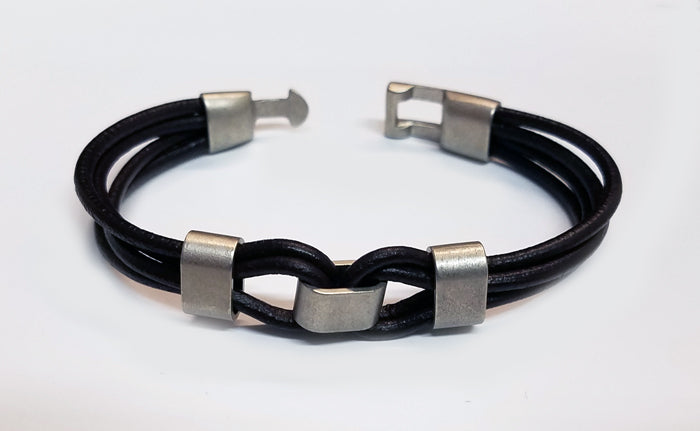 Two Loops Leather Bracelet