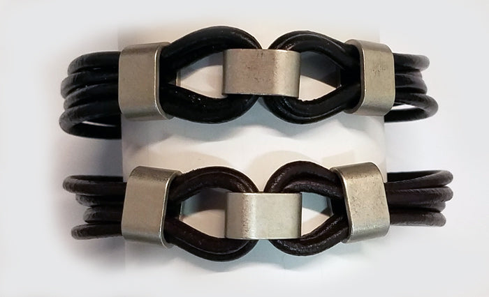 Two Loops Leather Bracelet