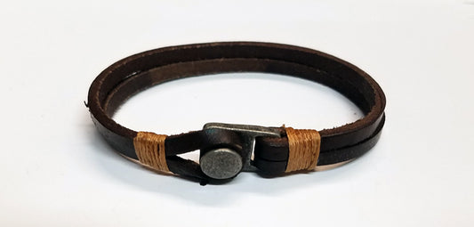 Double Strip Leather Bracelet