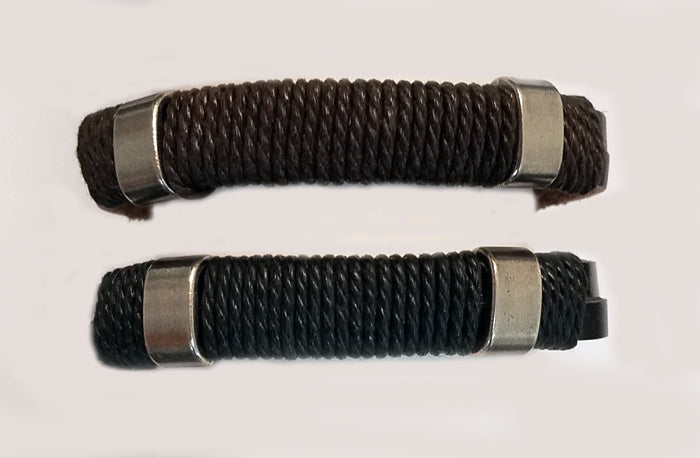 Double Strand Woven Center Leather Bracelet