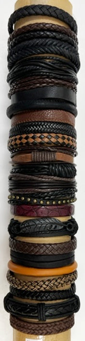 Assorted Designs Leather Slider Bracelets