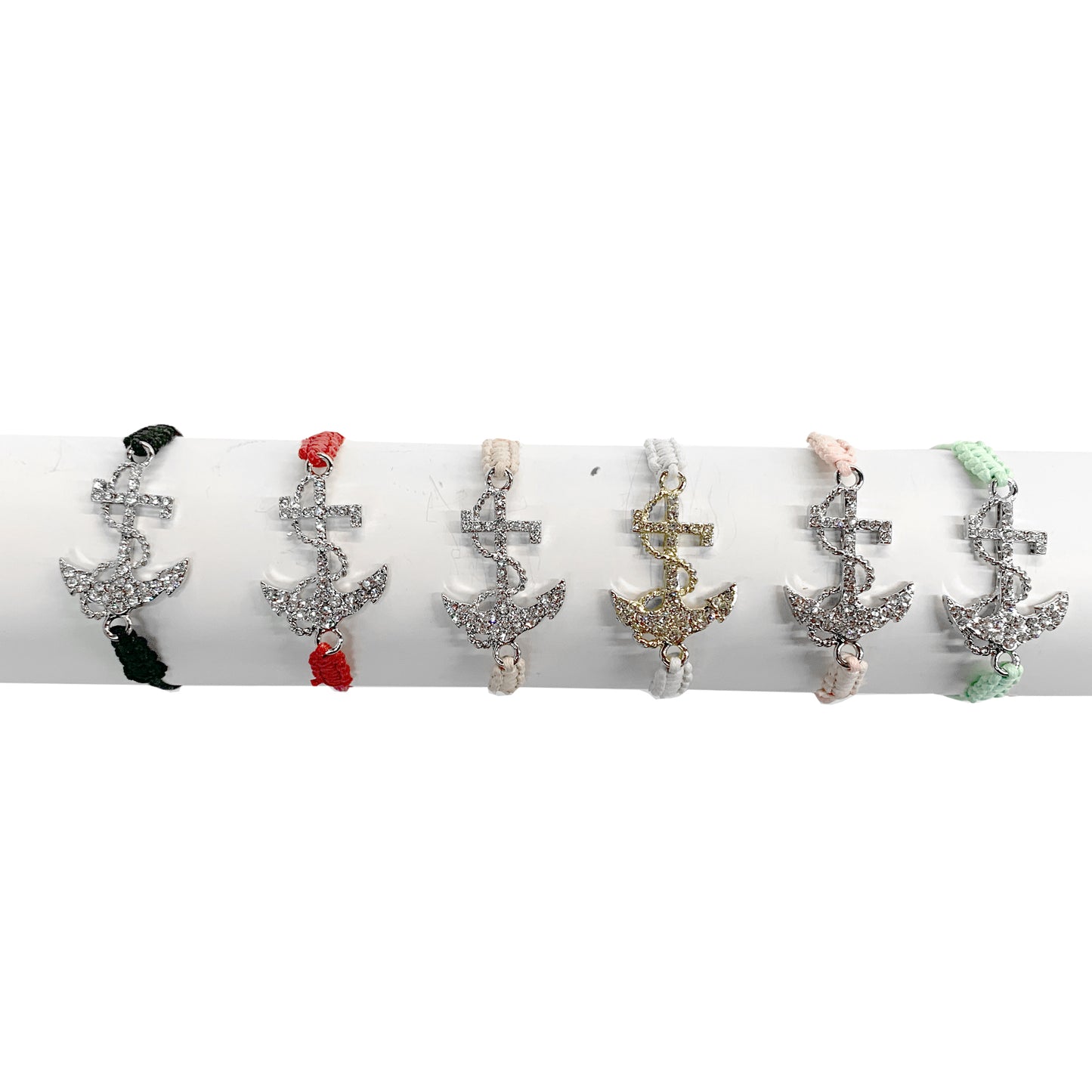 Crystal Anchor Slider Bracelet.