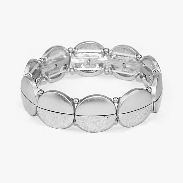 Half Circle Silver Stretch Bracelet