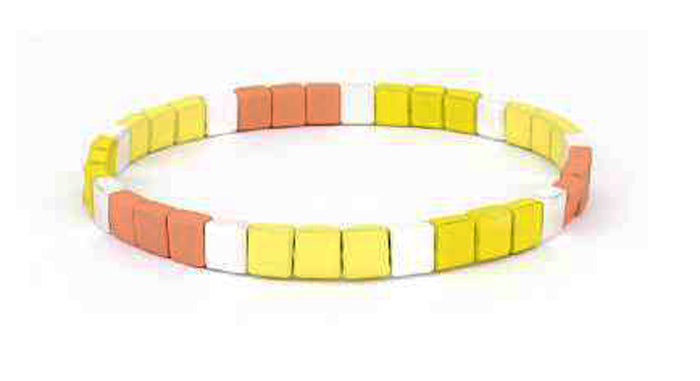 Colored Mini Squares Stretch Bracelet