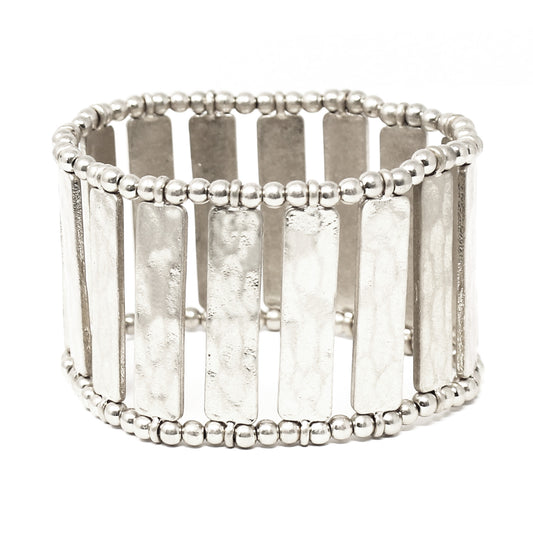 Hammered Rectangles Stretch Bracelet